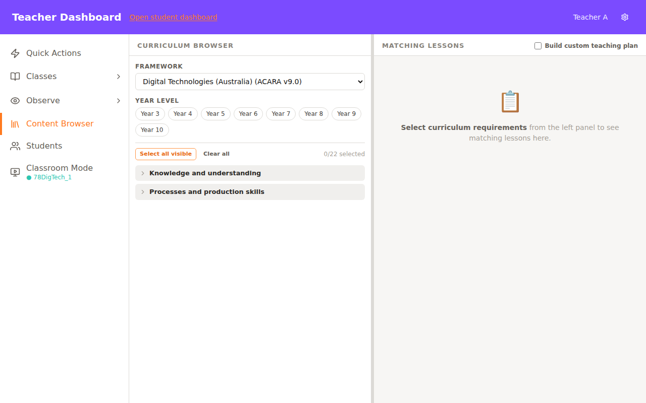 Shard Learning curriculum browser